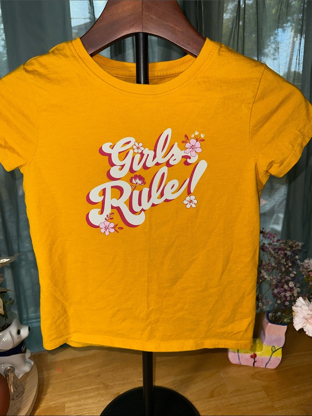 Girls Rule! Yellow Girls' Graphic Tee